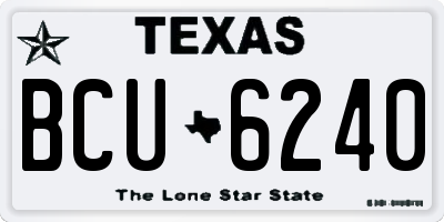 TX license plate BCU6240