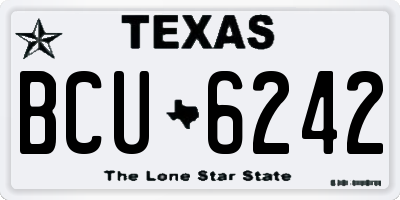TX license plate BCU6242
