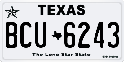 TX license plate BCU6243