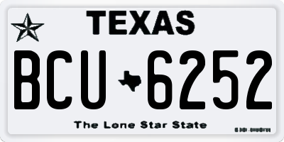 TX license plate BCU6252