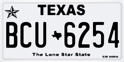 TX license plate BCU6254