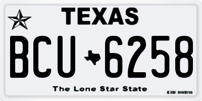 TX license plate BCU6258