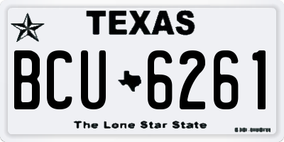 TX license plate BCU6261