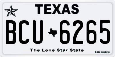 TX license plate BCU6265