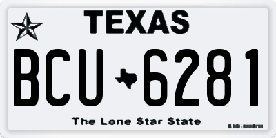 TX license plate BCU6281