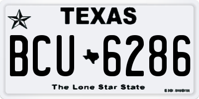 TX license plate BCU6286