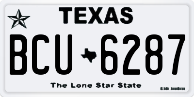TX license plate BCU6287