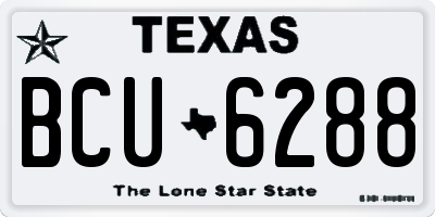 TX license plate BCU6288