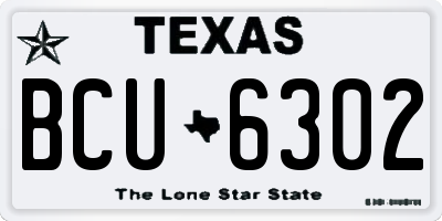 TX license plate BCU6302