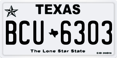 TX license plate BCU6303