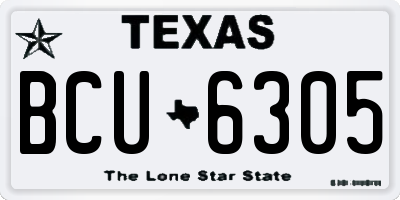 TX license plate BCU6305