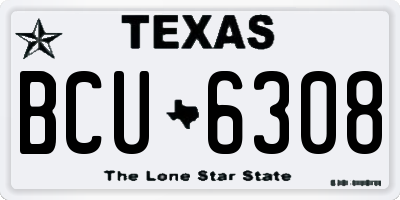 TX license plate BCU6308