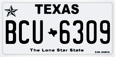 TX license plate BCU6309