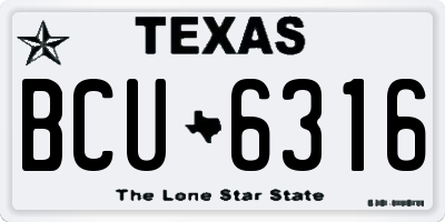 TX license plate BCU6316