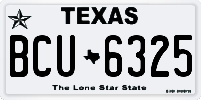 TX license plate BCU6325