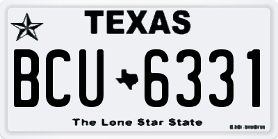 TX license plate BCU6331