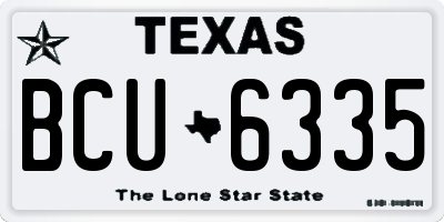TX license plate BCU6335
