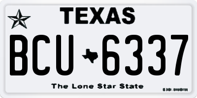 TX license plate BCU6337