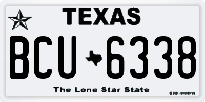 TX license plate BCU6338