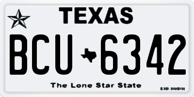 TX license plate BCU6342