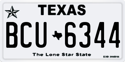 TX license plate BCU6344