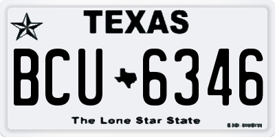 TX license plate BCU6346