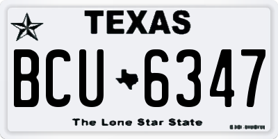 TX license plate BCU6347