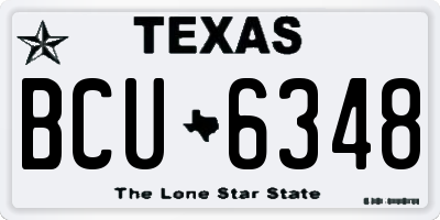 TX license plate BCU6348