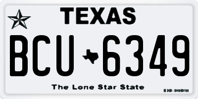 TX license plate BCU6349