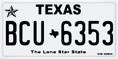 TX license plate BCU6353