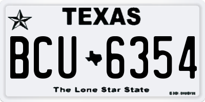 TX license plate BCU6354