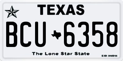 TX license plate BCU6358