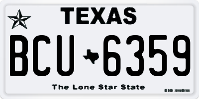 TX license plate BCU6359