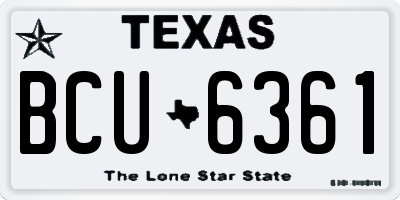 TX license plate BCU6361
