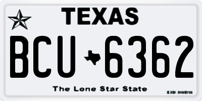 TX license plate BCU6362