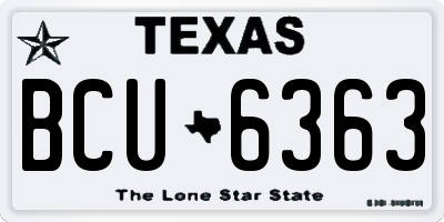 TX license plate BCU6363
