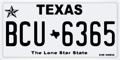 TX license plate BCU6365