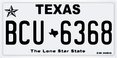 TX license plate BCU6368