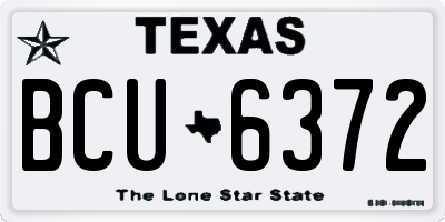 TX license plate BCU6372