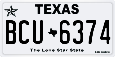 TX license plate BCU6374