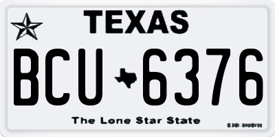 TX license plate BCU6376