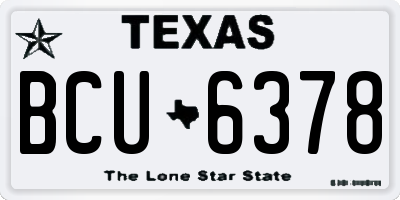 TX license plate BCU6378