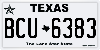 TX license plate BCU6383