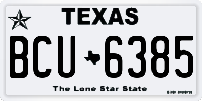 TX license plate BCU6385
