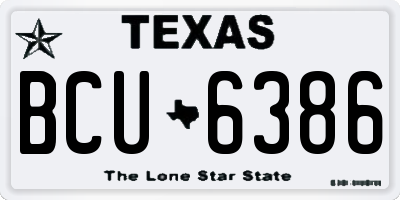 TX license plate BCU6386