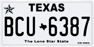 TX license plate BCU6387