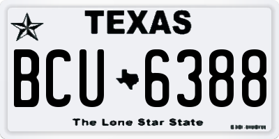 TX license plate BCU6388