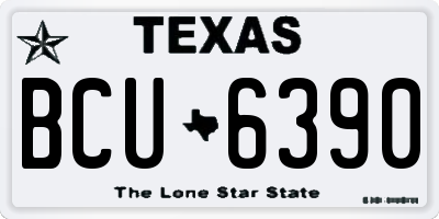 TX license plate BCU6390