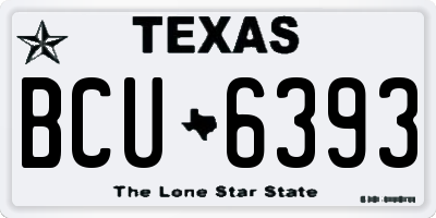 TX license plate BCU6393