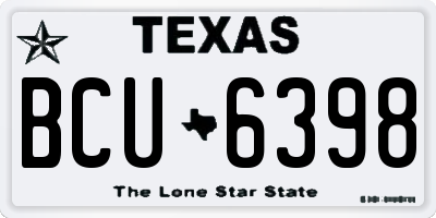 TX license plate BCU6398